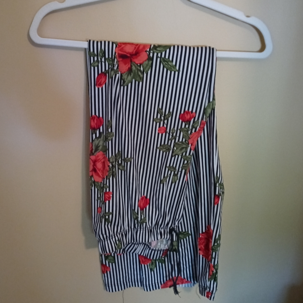 Bobbie brooks striped rose pattern pajama bottoms